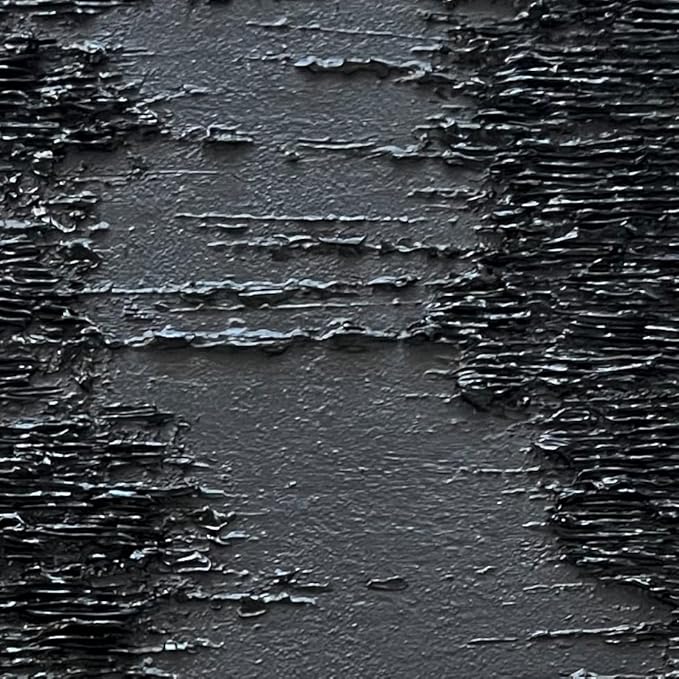 NANKAI Art Hand-Painted Thick Texture Black Minimalist Oil Painting 45x30 Inchs - Image 2