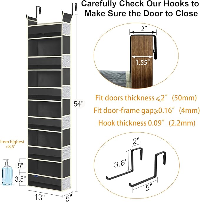 2 Pack Over The Door Hanging Organizer - Image 3