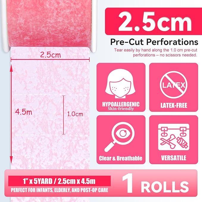 FRESINIDER Silicone Tape 1" x 5 Yard Pink 4 Rolls - Image 2
