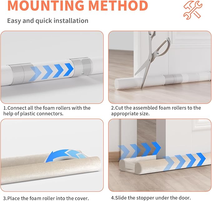 Upgraded Door Draft Stopper for Bottom of Door, Under Door Gap Filler for Big - Image 7