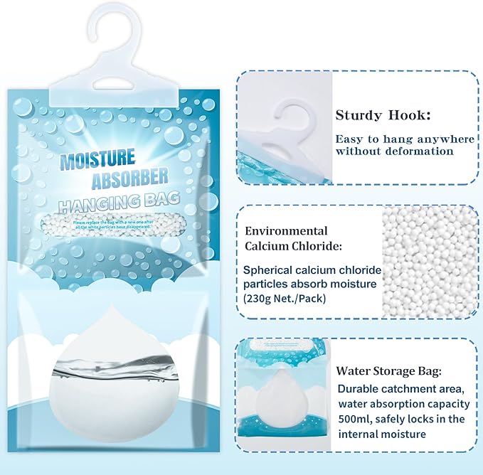5 Pack Hanging Moisture Absorbers - Image 3
