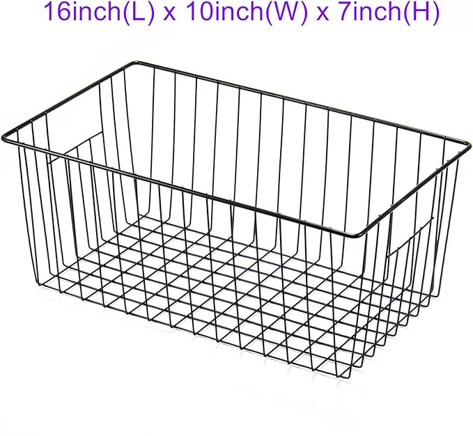 16inch Freezer Wire Storage Organizer Baskets, Household Refrigerator Bins - Image 3