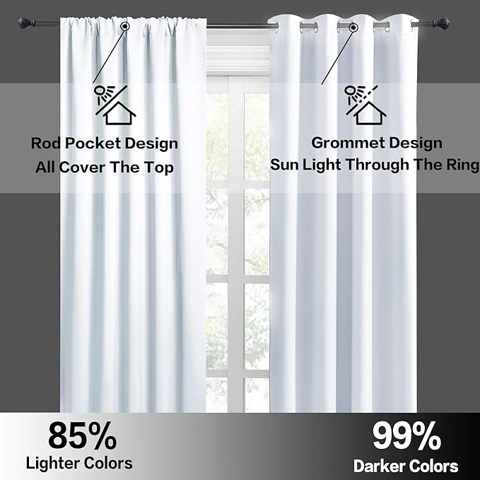 RYB HOME White Curtains for Bedroom - Image 5