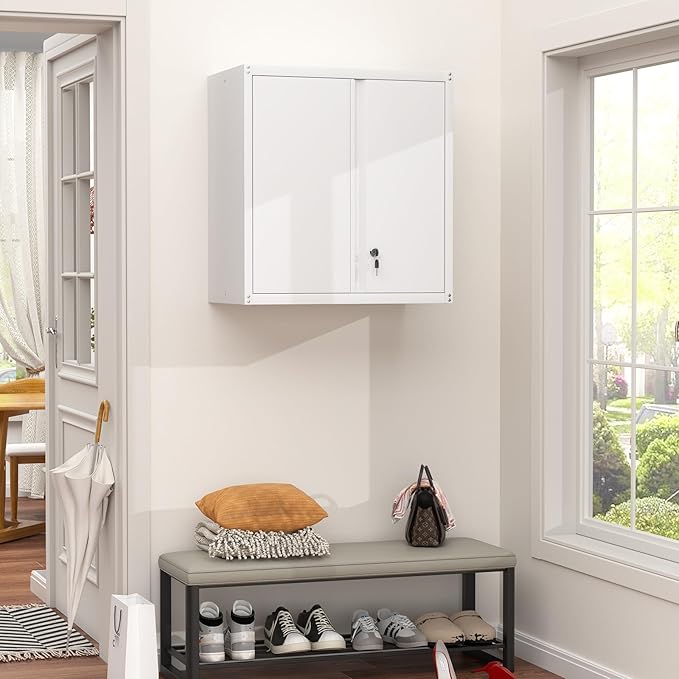 Metal Wall Cabinet, Garage Wall Mounted Cabinets, Steel Locking Cabinet - Image 7