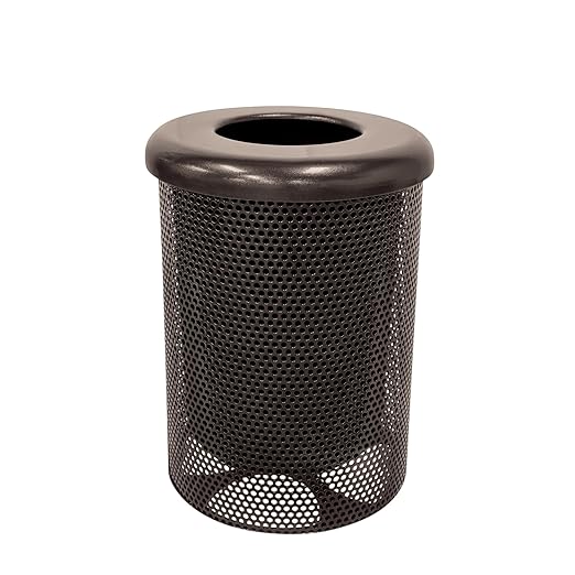 COATEDOUTDOORFURNITURE RFT-P-BRW Heavy Duty Round Trash Receptacle by CoatedOutdoorFurniture