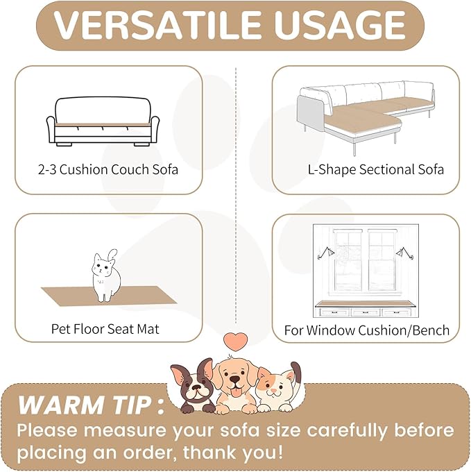 OTOB Couch Cover for Dogs Washable, Non Slip Funny Pet Couch Covers Sofa - Image 5