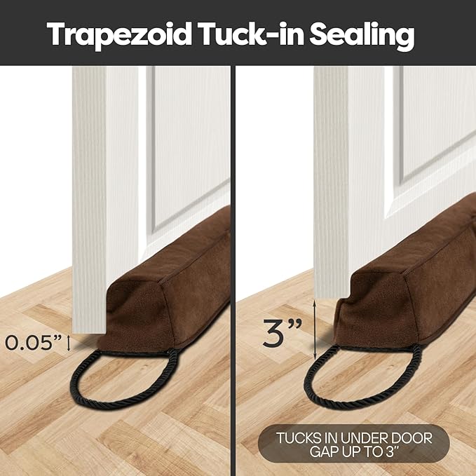 Weighted Door Draft Stopper for Front Door, for Exterior, Back Door, Fits Door - Image 3