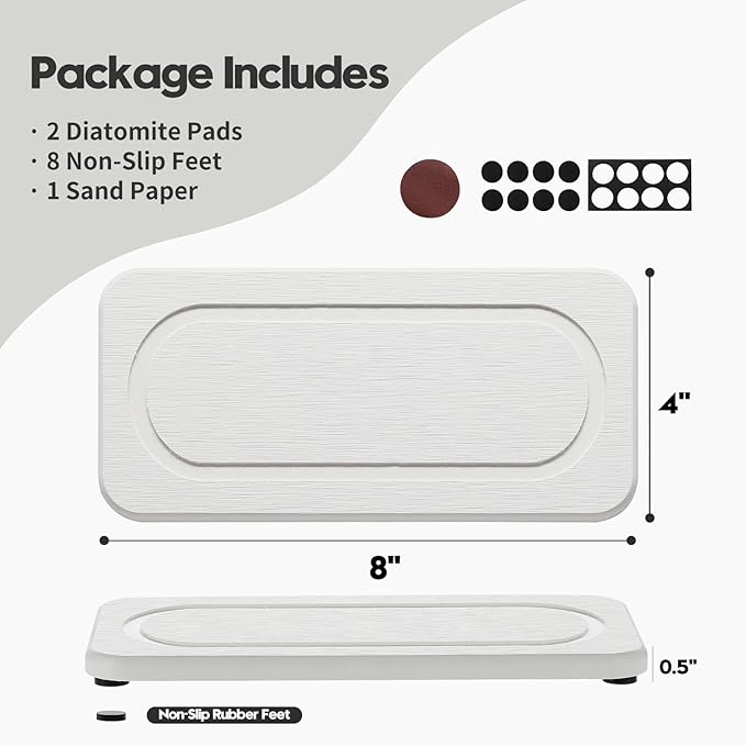 2Pack Water Absorbing Stone Tray - Image 4