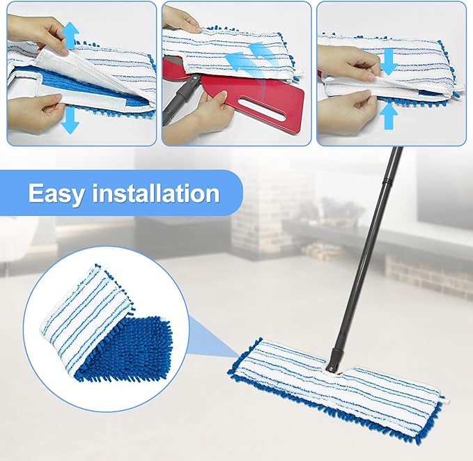 4 Pack Mop Heads Replacements for Ocedar Dual-Action Microfiber Flip Mop - Image 7