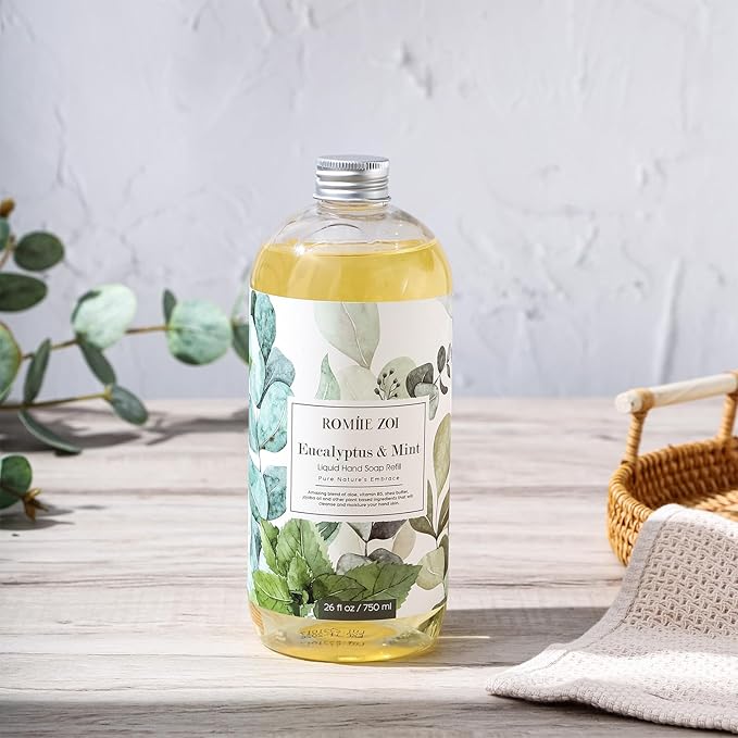 ROMIIE ZOI Liquid Hand Soap Refills, Eucalyptus & Mint, Gentle & Moisturizing - Image 3