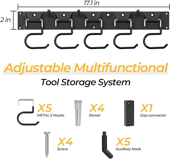 51 Inch Garden Tool Organizer Wall Mount - Image 2