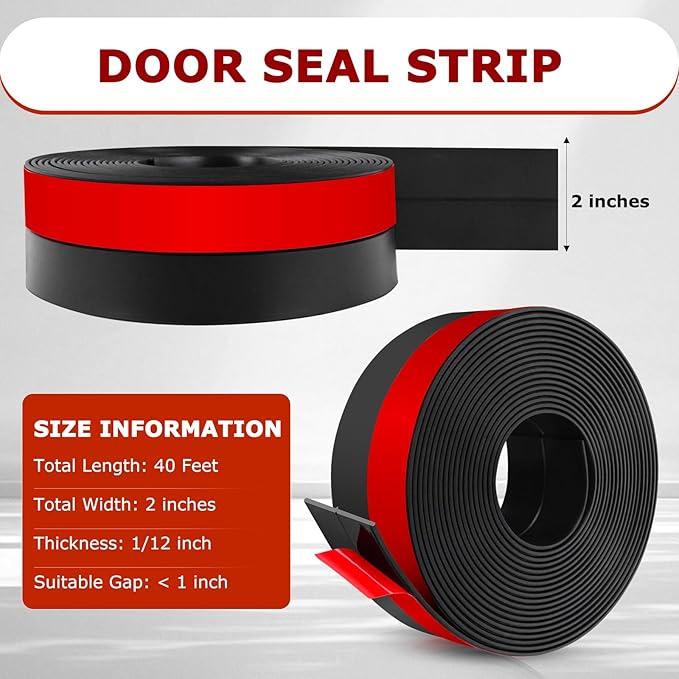 Weather Stripping Self Adhesive Door Draft Stopper Flexible Shower Door Bottom - Image 2