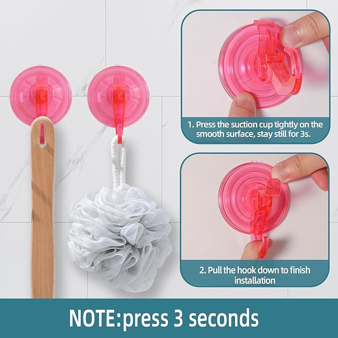 Antimbee Suction Cup Hooks, 10 Pack Reusable Suction Cup Hangers, Removable - Image 4
