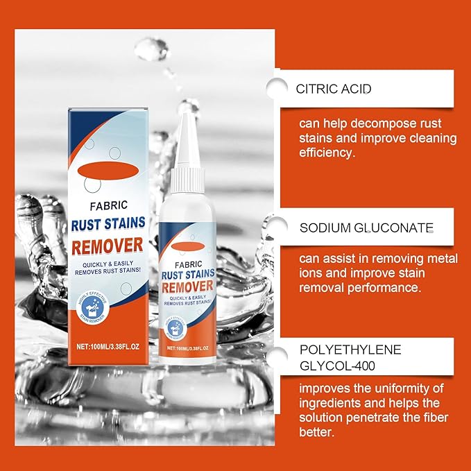 Fabric Rust Remover For Clothes, Strong And Effective Rust Stain Remover For - Image 3