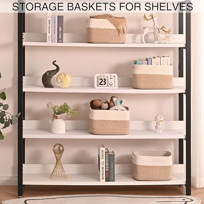 Small Storage Baskets for Organizing, Woven Storage Baskets for Shelves - Image 3