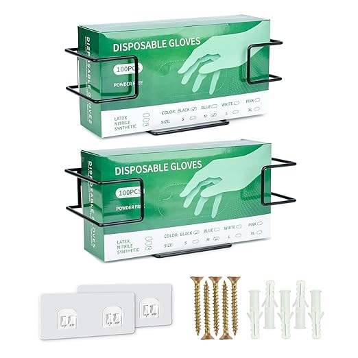 Glove Box Holder 2 Pack, Disposable Glove Dispenser Wall Mount, Metal Glove - Image 7