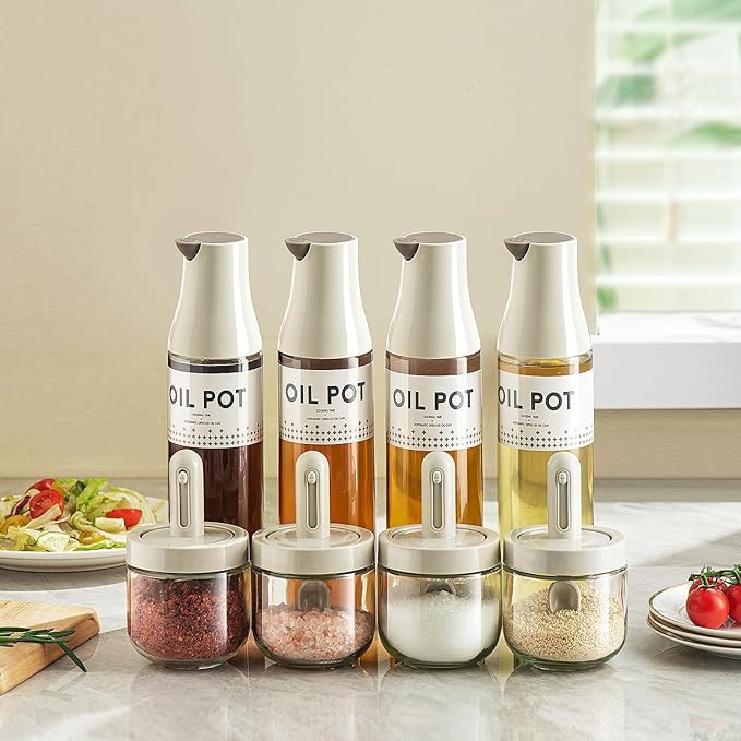 Olive Oil Dispenser Bottle, Auto Flip Non-Drip Design, Leak Proof Soy Sauce & - Image 8
