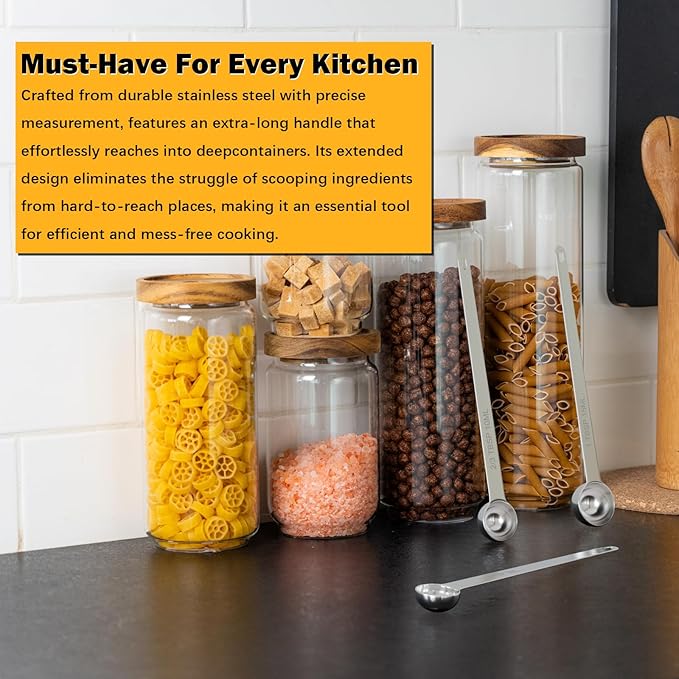 2PCS 1Tbsp Extra Long Handle Measuring Spoon, Single Stainless Steel Individual - Image 6