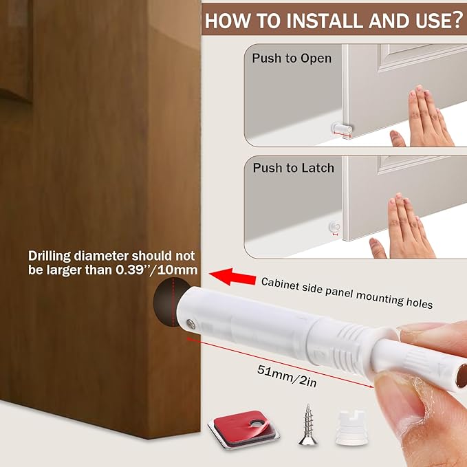 Lounsweer 50 Pack Magnetic Push Latches - Image 3