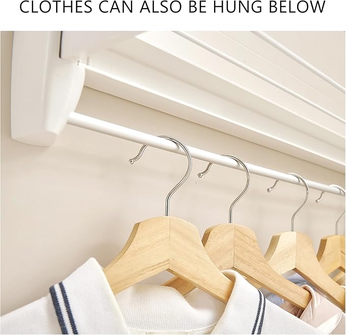 JOOM Laundry Drying Rack Collapsible, Wall Mounted Drying Rack, Clothes Drying - Image 3