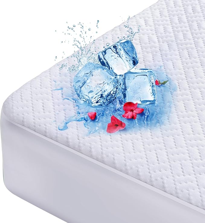 Cooling Waterproof Mattress Protector King Size, Mattress Cover 3D Air Fabric by Hanherry