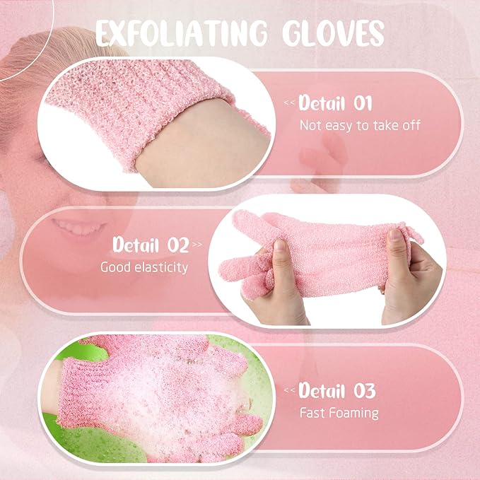 104 Pcs Exfoliating Glove Bulk Shower Gloves - Image 3
