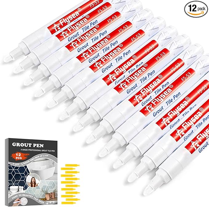 Grout Pen 12 Pack Water Based Tile Marker Repair Pens Professional by CHIMUYU