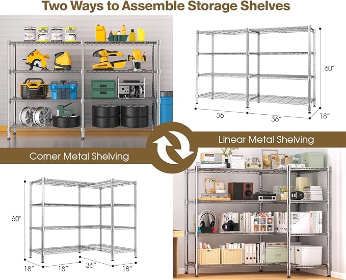 Himimi 4-Tier Adjustable Metal Shelving - Image 4