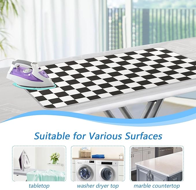Checkered Black Ironing Mat Thickened Ironing Blanket Travel Portable - Image 5