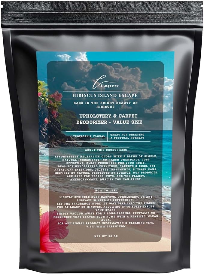Hibiscus Island Escape Carpet Freshener Powder Refill 36 oz | Powerful Odor by Lapew