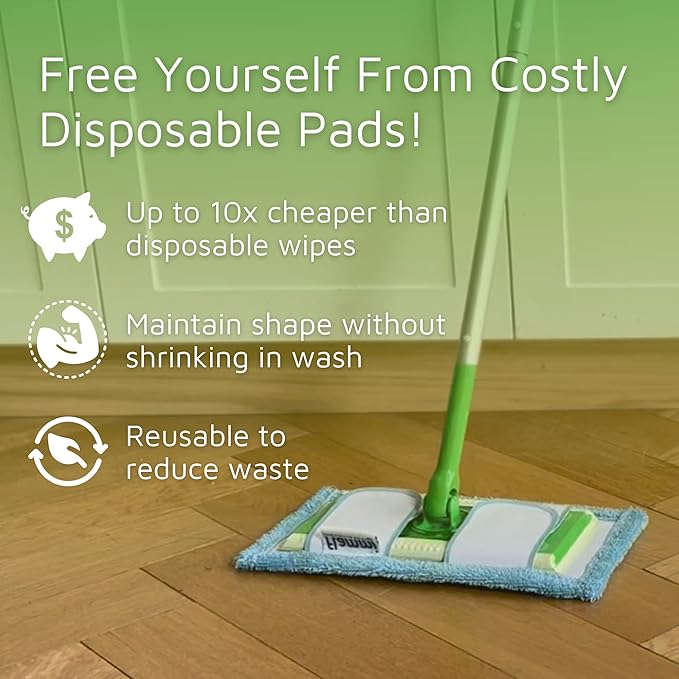 Reusable Mop Pad for Swiffer Sweeper Mop, 12.5'' Microfiber Mop Pad Refill - Image 3