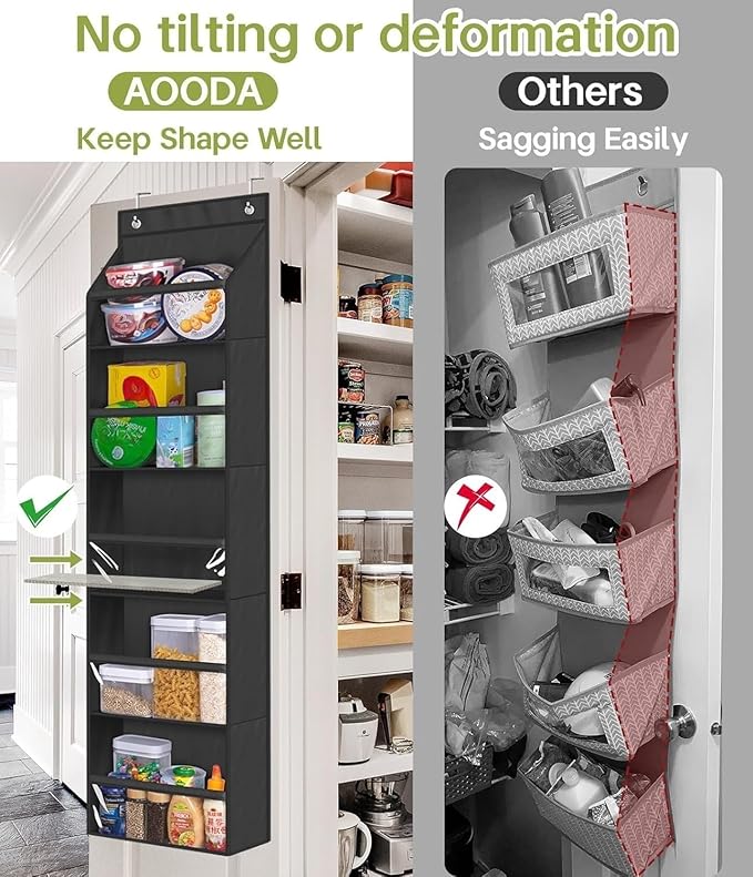 AOODA 2 Pack Over the Door Organizer, Large Capacity Closet Door Hanging - Image 3