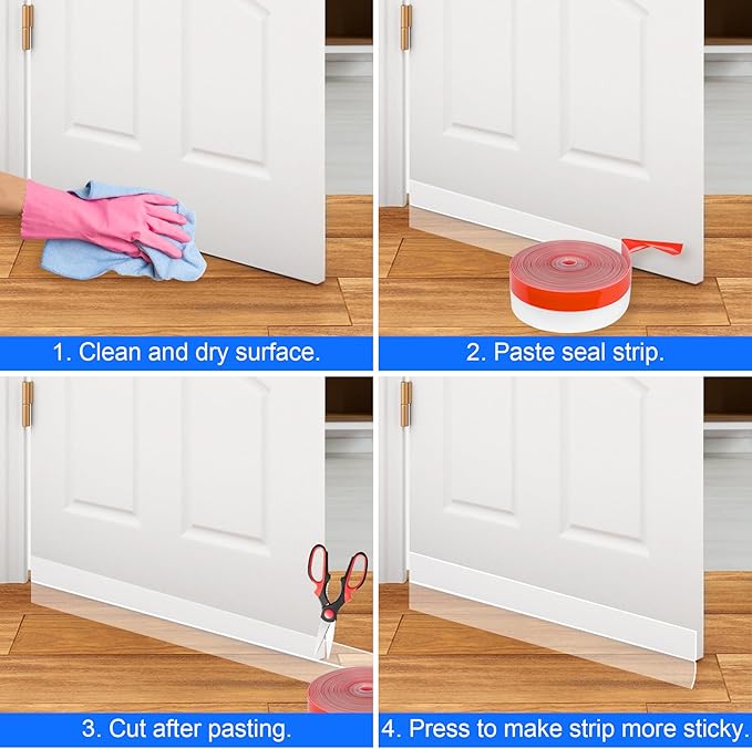 ToLanbbt Weather Stripping Silicone Door Seal Strip 3 in x 20 ft Door Draft - Image 6