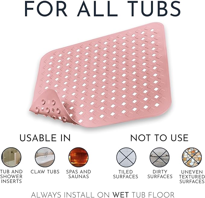 Homerella Anti Slip Shower Mat | Anti Mold Non Slip Bathtub Mat - Image 2