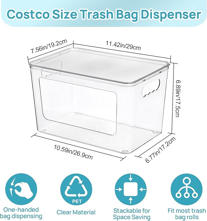 Vtopmart 2 Pack Trash Bag Holder, Stackable Garbage Bag Dispenser - Image 4