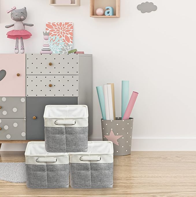 SIMPLE HOUSEWARE Large Fabric Storage Bin, 14.4" x 10" - Image 5
