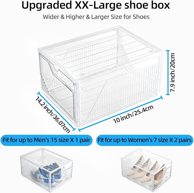 Modular XX-Large Shoe Organizer, 6 Pack Shoe Storage Organizer Easy to Assemble - Image 3