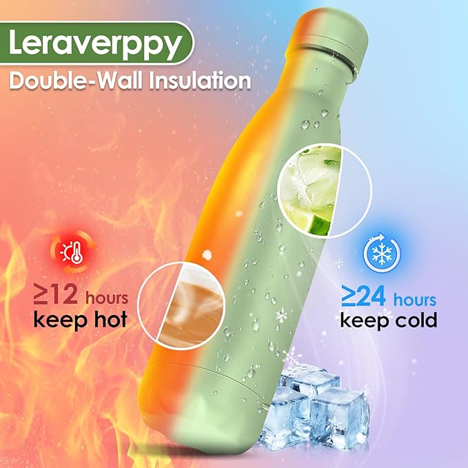 17oz Cola-Bottle Shaped Stainless Steel Leak-proof Water Bottle, Double Wall - Image 3