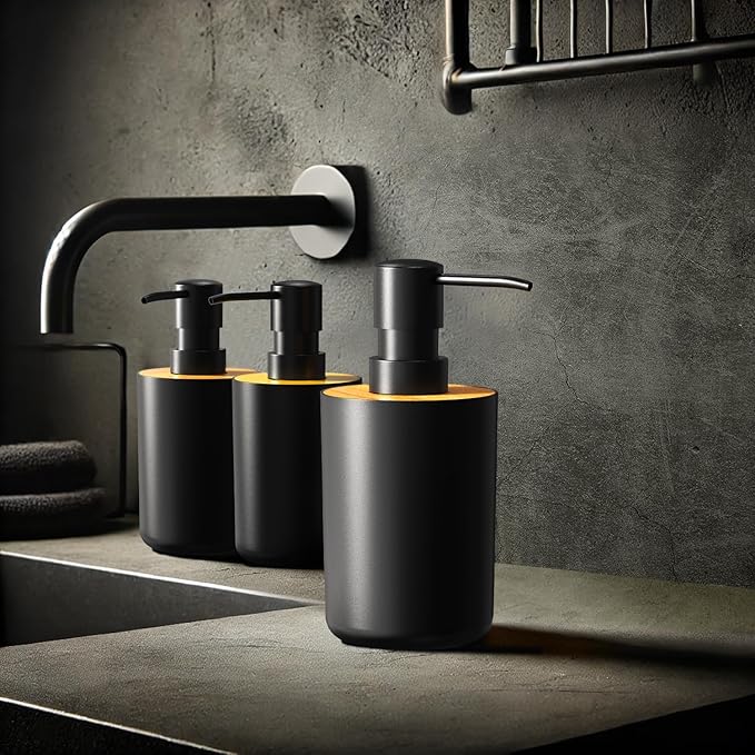 Soap Dispenser for Bathroom and Kitchen, 12oz Modern Minimalist Style Plastic - Image 4