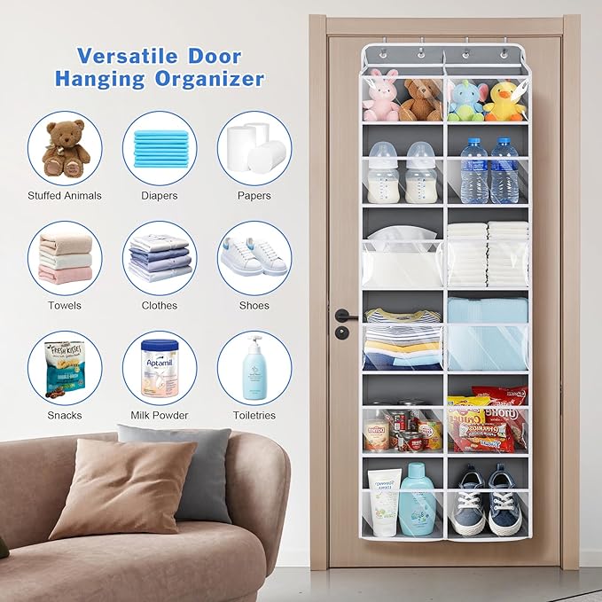 Univivi Over the Door Organizer 6 Tiers, Extra Large Door Hanging Organizer - Image 6