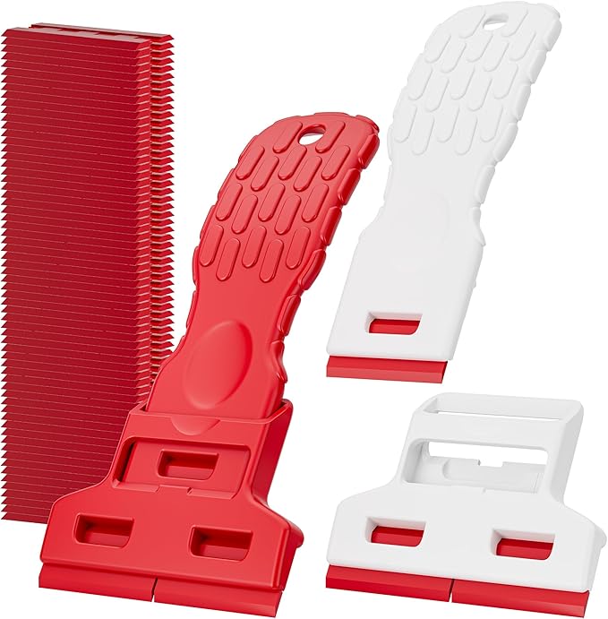 Dual-Width Plastic Razor Blade Scraper Tool Non Scratch by cleanan