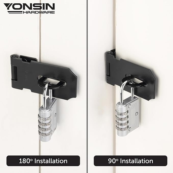 3" Door Padlock Safety Hasp Latch, Door Hasp Clasp Lock Gate Shed Hasp Latch - Image 4