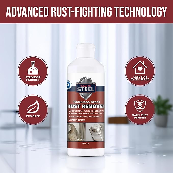 Stainless Steel Rust Stain Remover & Cleaner, NSF Approved Safe - Image 8