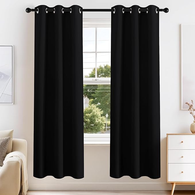 PONY DANCE Black Blackout Curtains by PONYDANCE