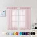 Chyhomenyc Sheer Curtains 45 Inch Long 2 Panels, Short Voile Drapes by Chyhomenyc