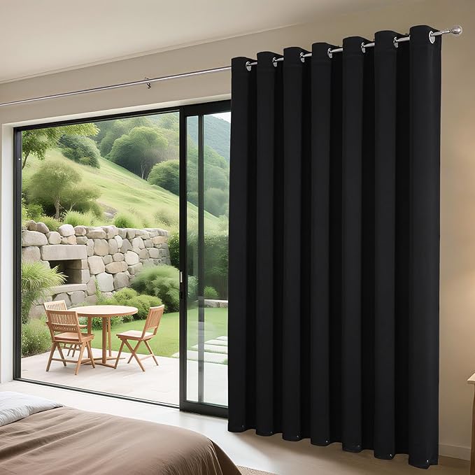 Joydeco Blackout Patio Sliding Door Curtains 90 Inches Long, Grommet Privacy - Image 3