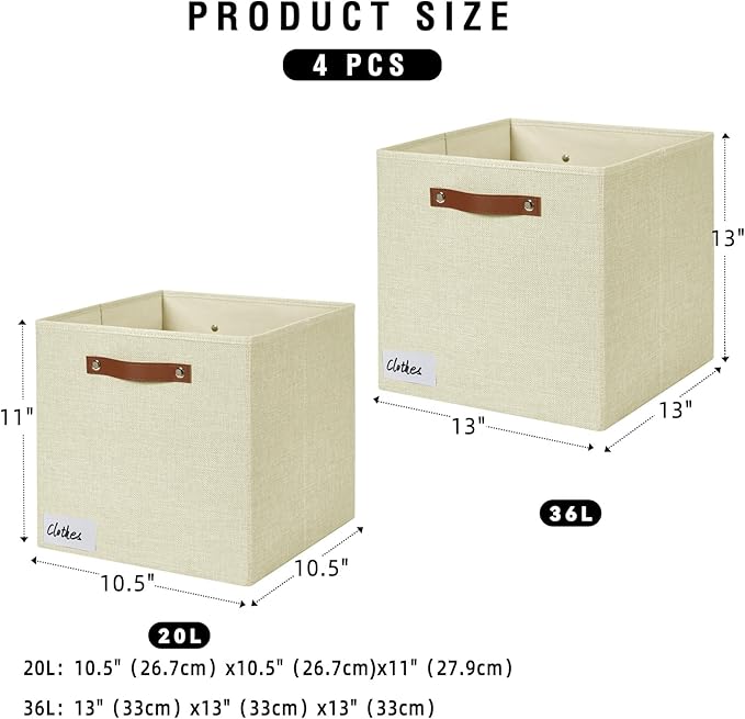 Collapsible Fabric Storage Cube Bins - Image 3