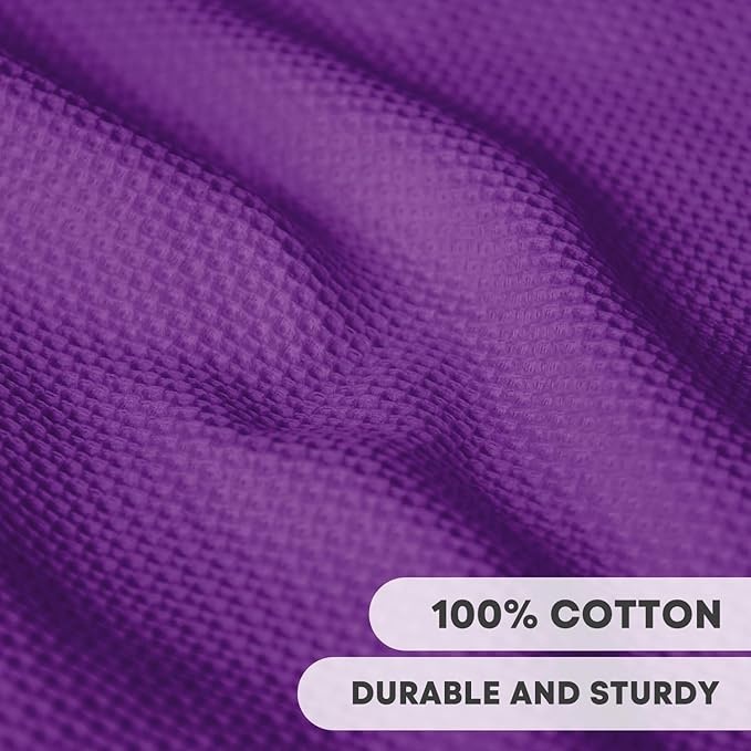 Artoid Mode 100% Cotton Purple Waffle Weave Kitchen Dish Cloths, 12x12 Inch - Image 2