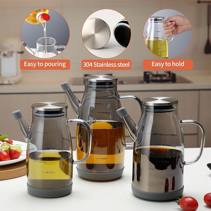 Large Glass Oil Dispenser Bottle - Image 2