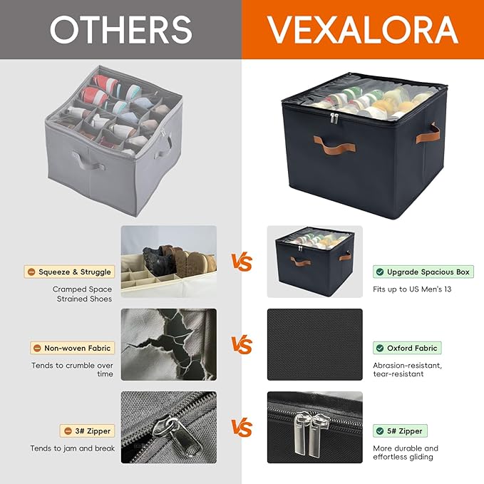 Shoe Organizer Box 2 Pack, Shoe Storage Organizer - Image 7